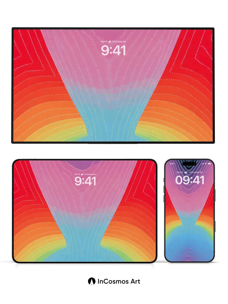 Luminous Vortex Wallpaper with Fractal Threads