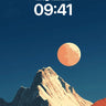 Crimson Moonrise Wallpaper with Snow-Crowned Peaks wallpaper for iPhone, iPad & Mac