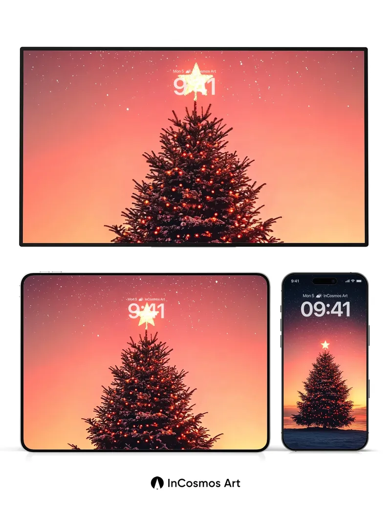 Stellar Frost Wallpaper with Celestial Star