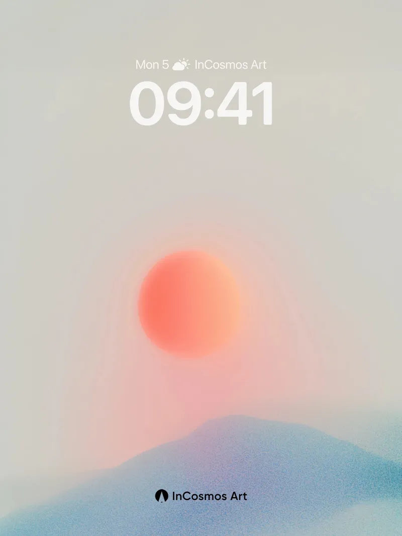 Serene Horizon Wallpaper with Hazy Sun