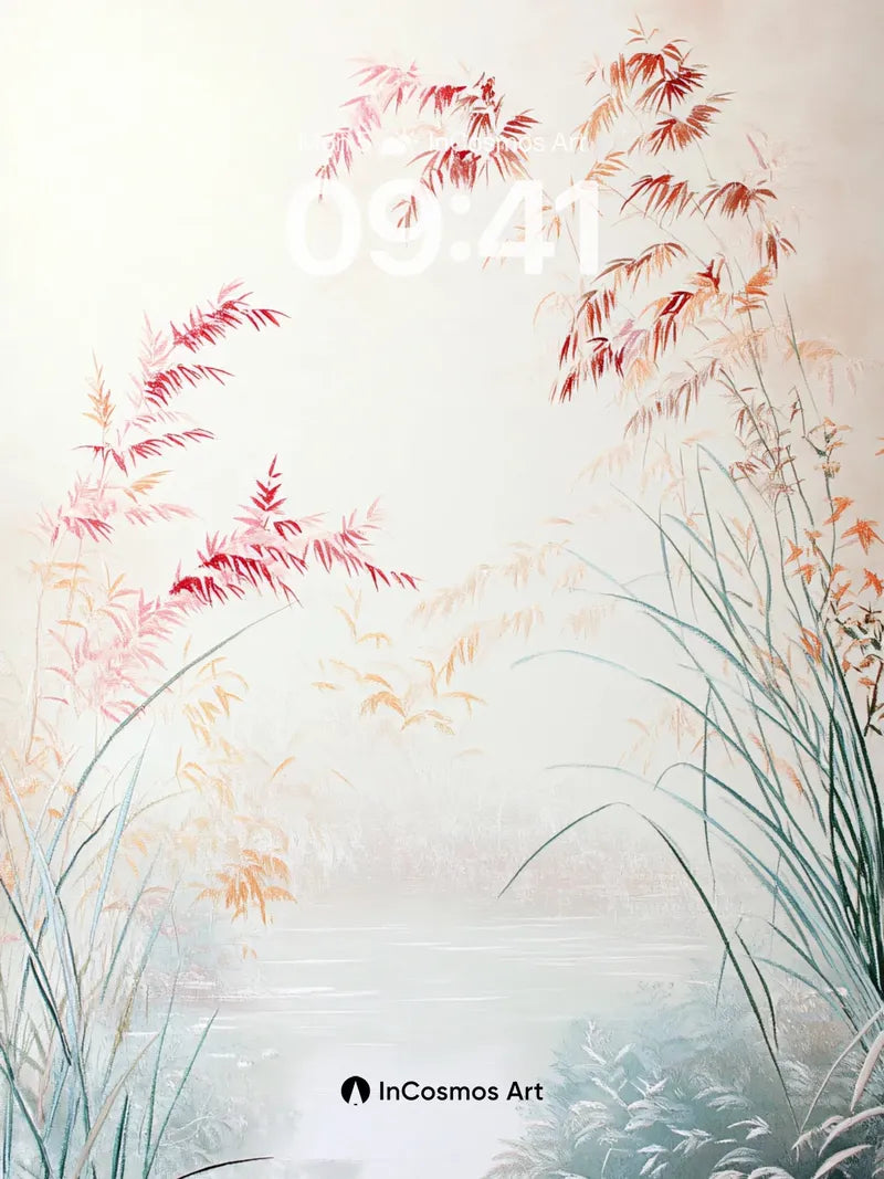 Misty Reeds Wallpaper with Autumn Whispers