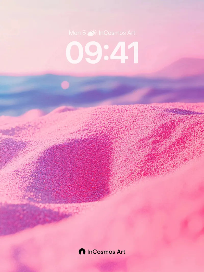 Pink Dune Mirage Wallpaper with Soft Light Traces
