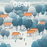 Snowy Village Retreat Wallpaper wallpaper for iPhone, iPad & Mac