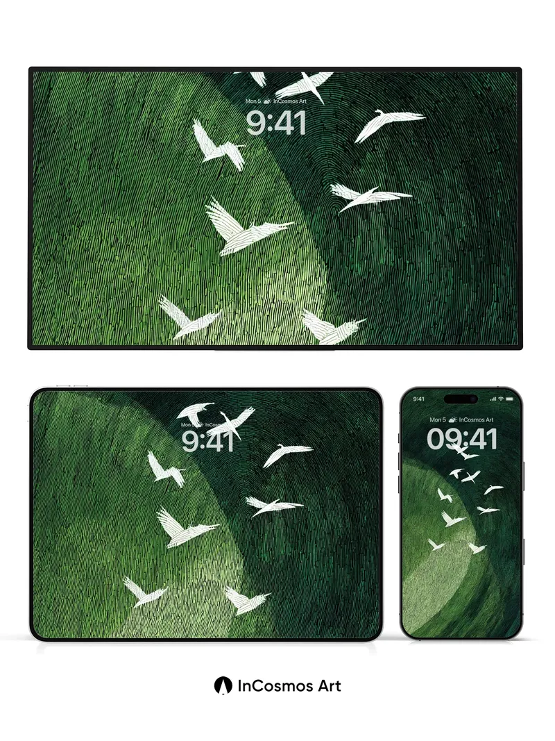 Serpentine Flight Wallpaper with Whispering Feathers