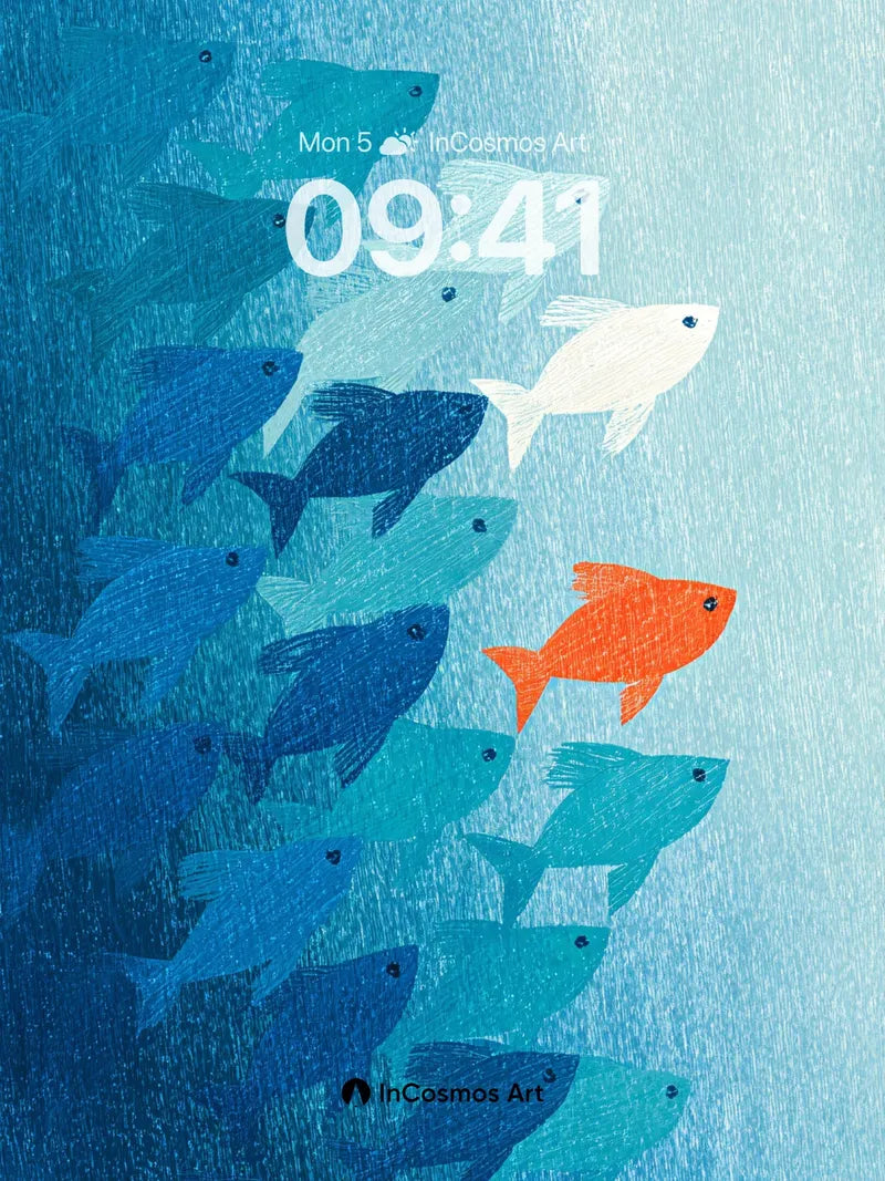 Serenity Swim Wallpaper with Orange Rebellion wallpaper for iPhone, iPad & Mac
