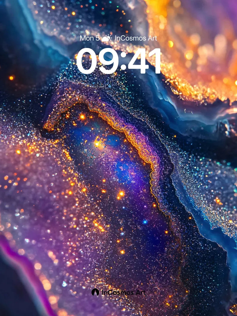 Cosmic Agate Wallpaper with Starlight Veins wallpaper for iPhone, iPad & Mac