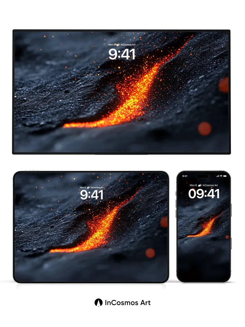 Ember Vein Wallpaper with Floating Sparks