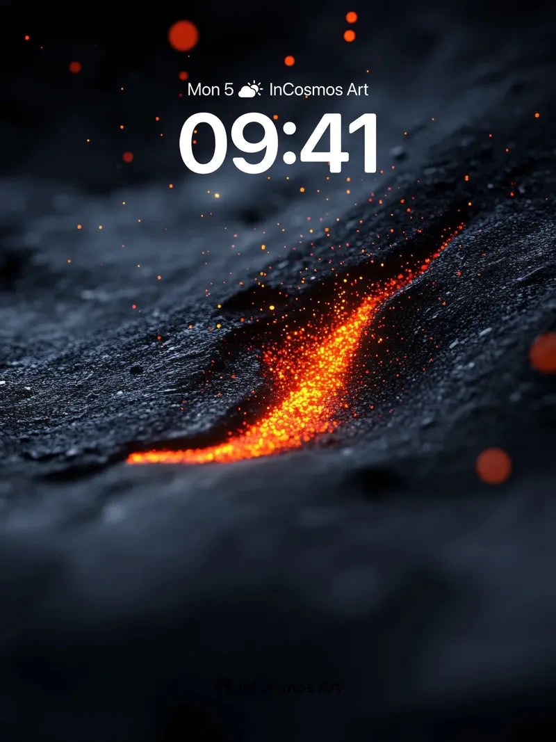 Ember Vein Wallpaper with Floating Sparks