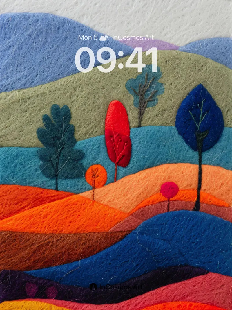 Felted Horizon Wallpaper with Textured Light