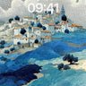 Serenity Hillside Wallpaper with Textured Clouds wallpaper for iPhone, iPad & Mac