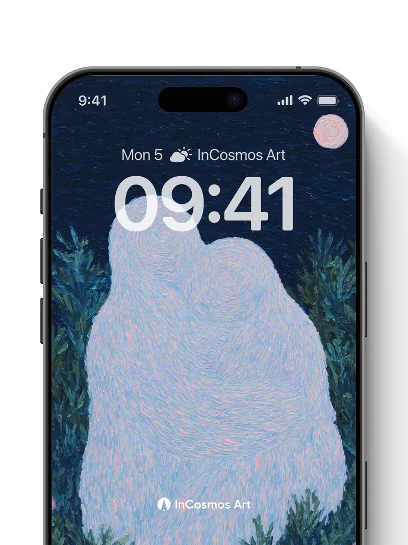 Moonlit Embrace Wallpaper with Whispering Foliage