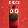 Playful Red Zebra Wallpaper with Golden Confetti wallpaper for iPhone, iPad & Mac