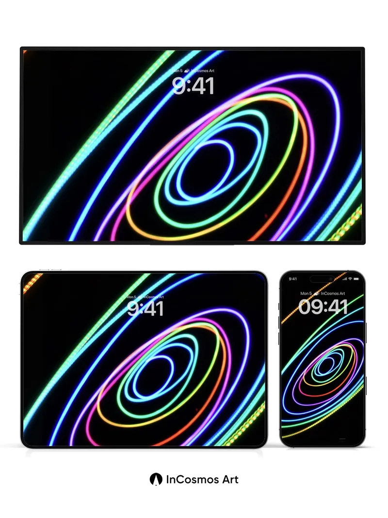 Neon Spiral Wallpaper with Cosmic Pulse