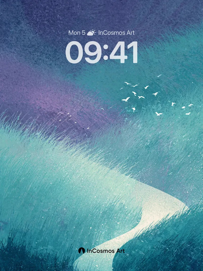 Serene Pathway Wallpaper with Gradient Haze wallpaper for iPhone, iPad & Mac