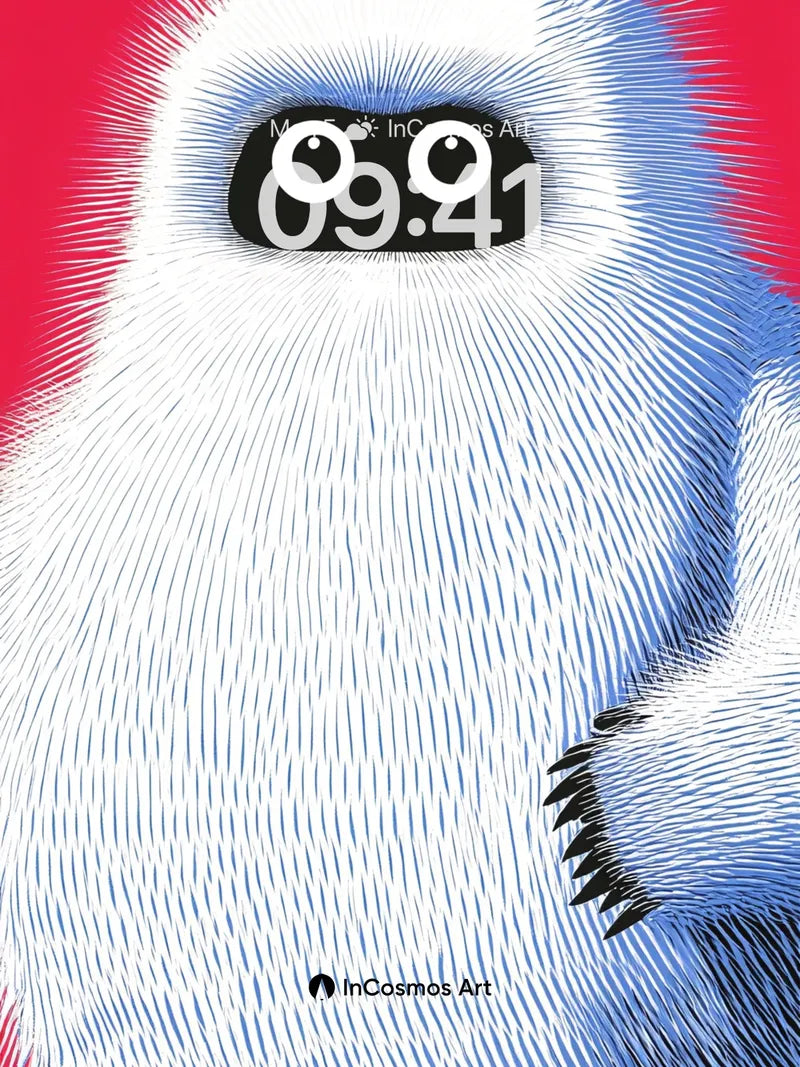 Fuzzy Circuit Wallpaper with Glowing Eyes