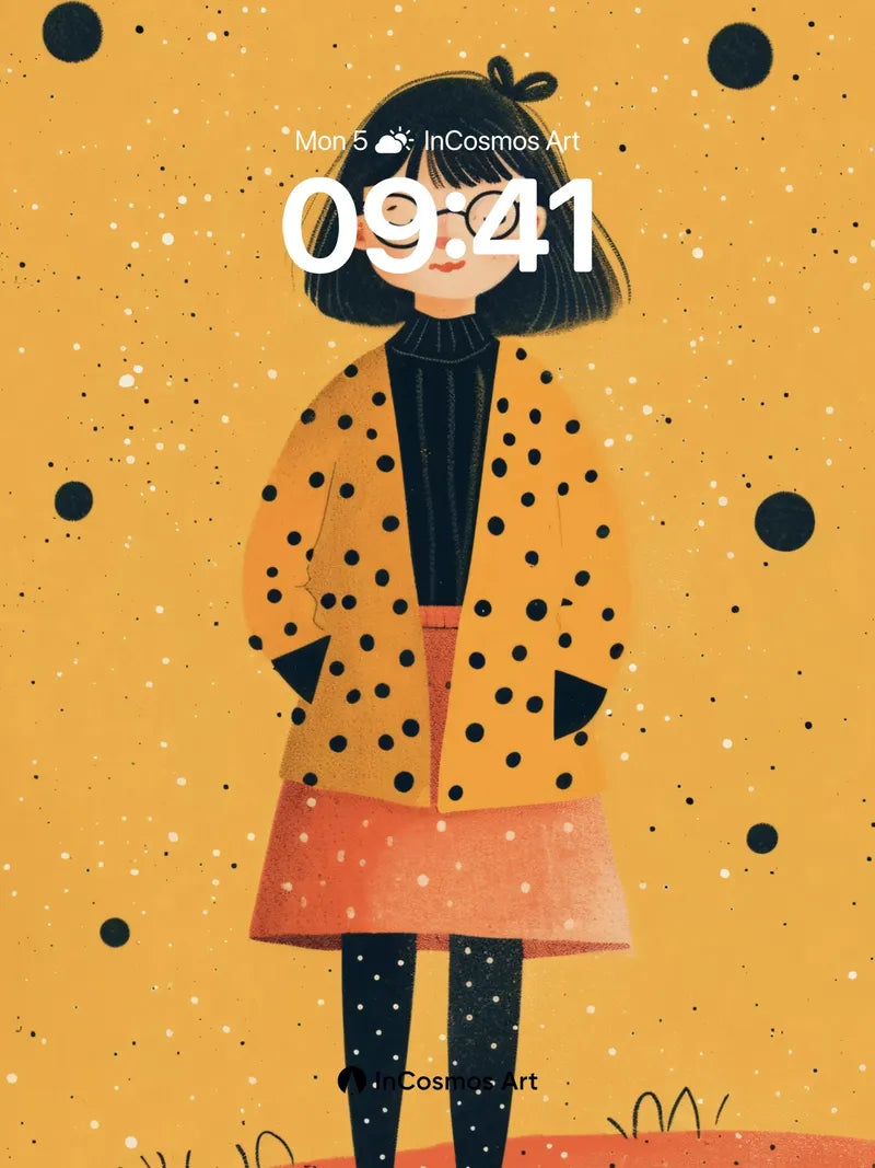 Polka-Dot Whimsy Wallpaper with Starlit Hues wallpaper for iPhone, iPad & Mac