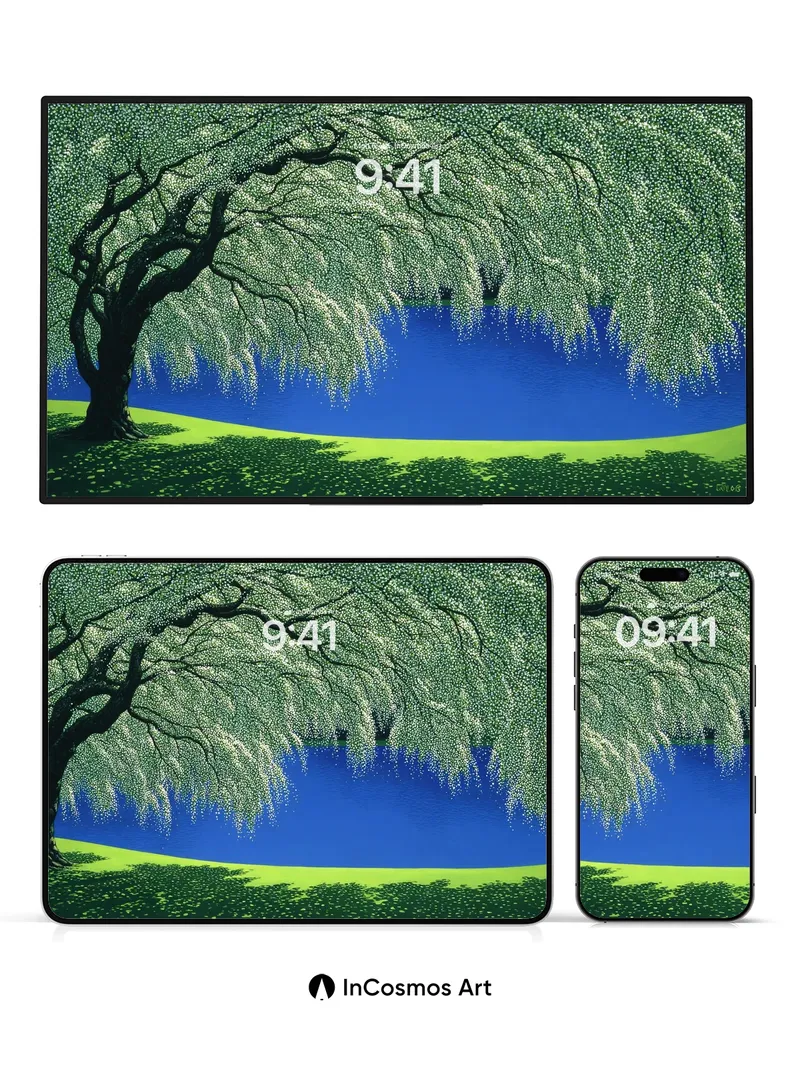 Whispering Canopy Wallpaper with Midnight Reflections