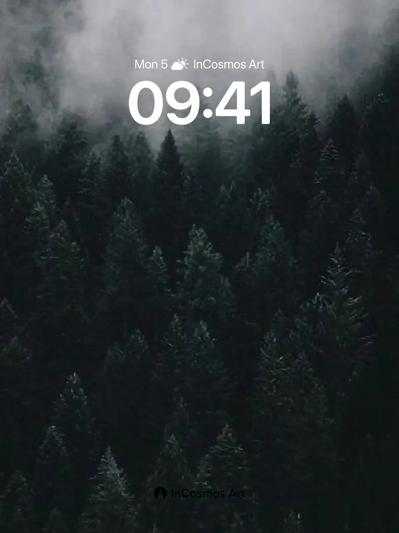 Whispering Pines Wallpaper in Misty Depths