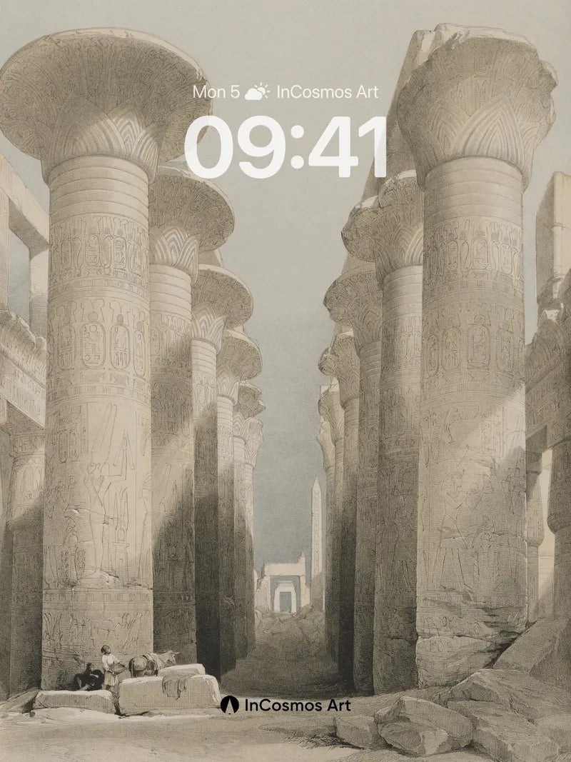 Echoes of Stone Wallpaper with Hieroglyphic Whispers