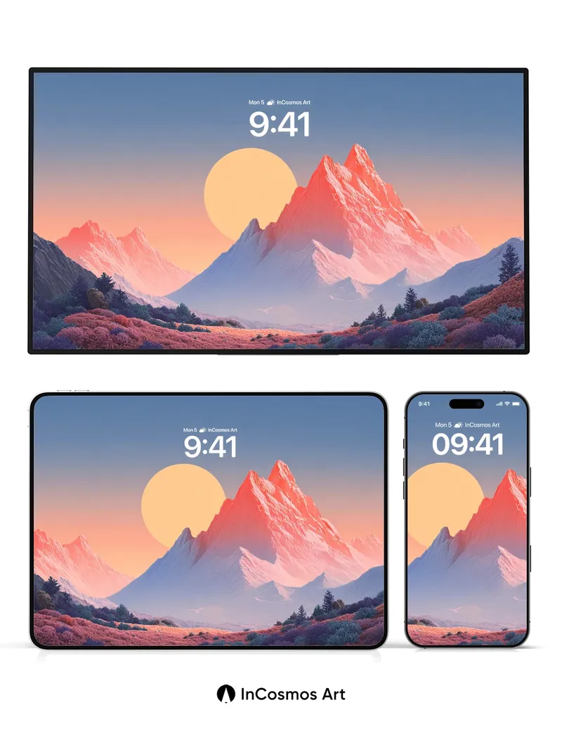 Serenity Peak Wallpaper with Sunset Haze