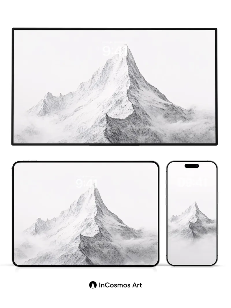 Silent Summit Wallpaper in Frozen Fog