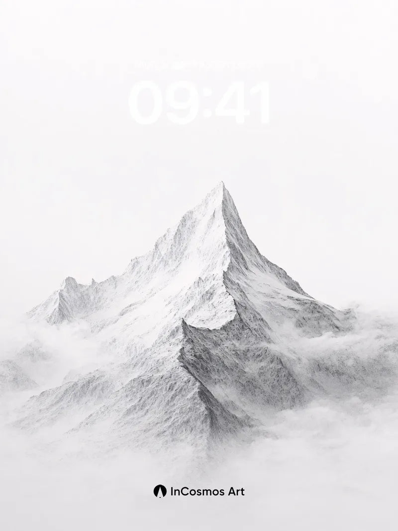Silent Summit Wallpaper in Frozen Fog