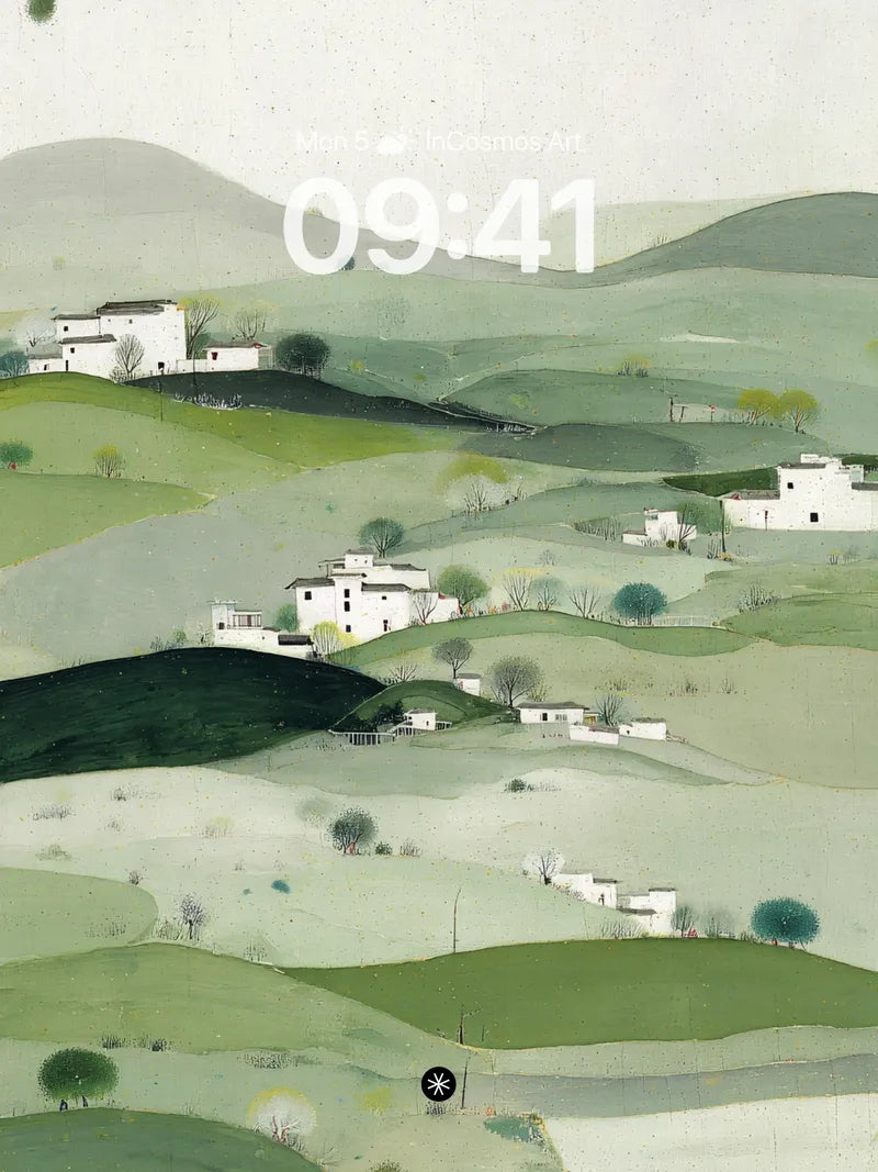 Serene Pastel Hills Wallpaper with Whispered Haze wallpaper for iPhone, iPad & Mac