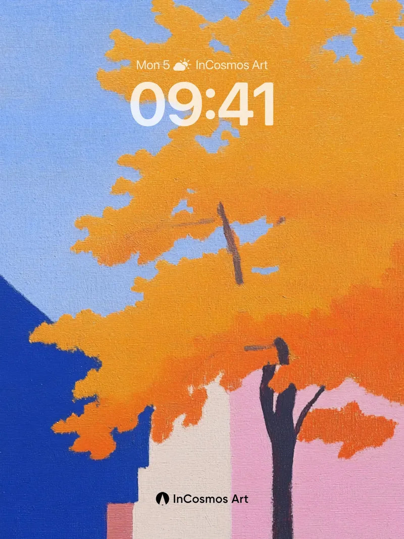 Autumn Hush Wallpaper with Bold Silhouettes