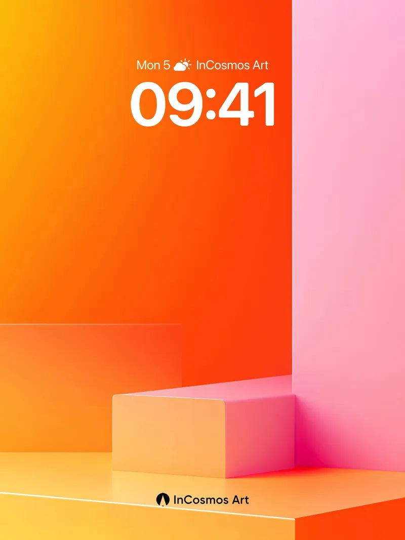 Warmth Gradient Wallpaper with Geometric Steps