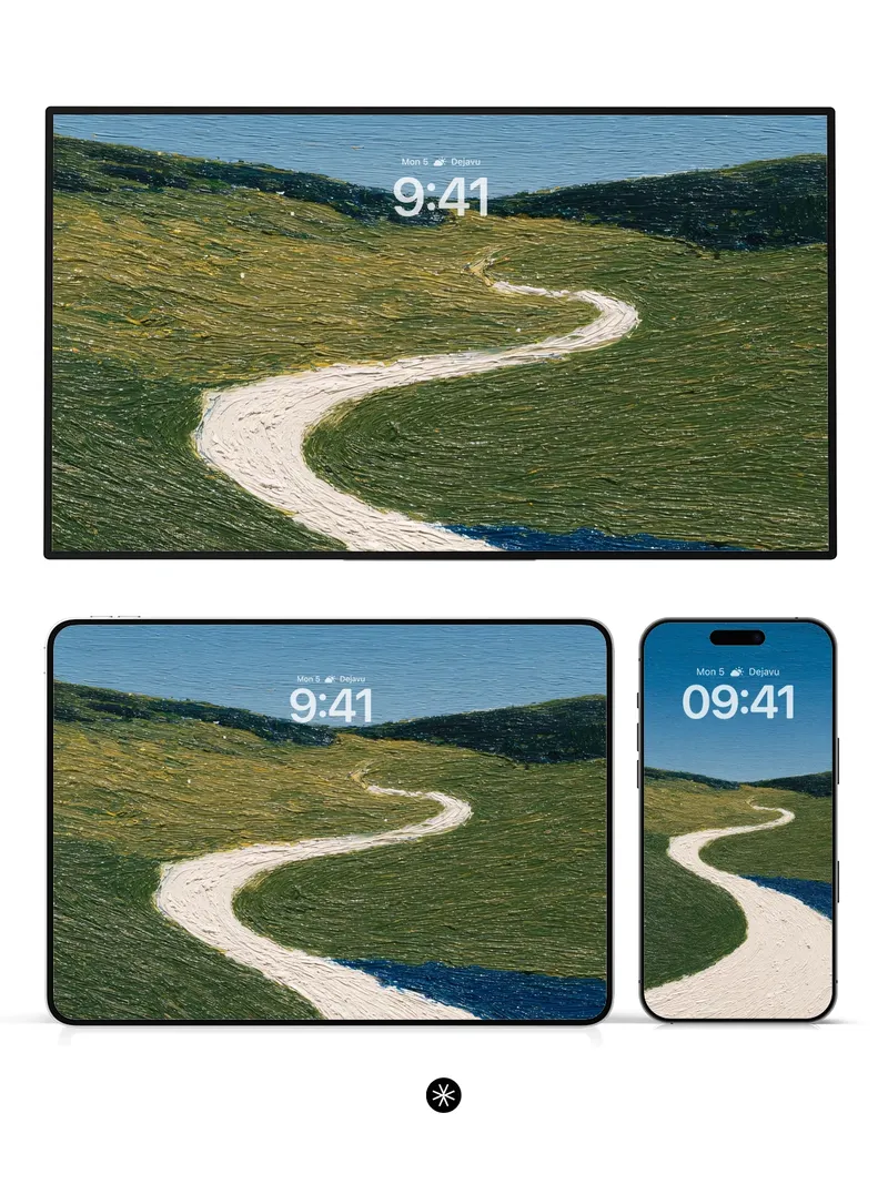 Winding Path Green Hills Wallpaper