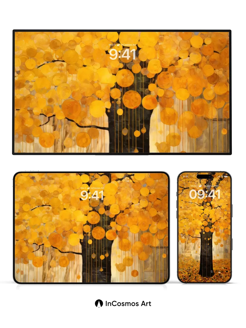 Golden Pulse Wallpaper with Falling Light