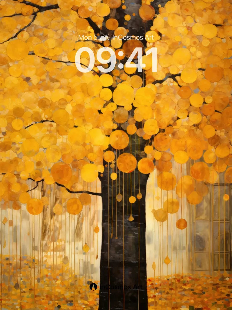 Golden Pulse Wallpaper with Falling Light