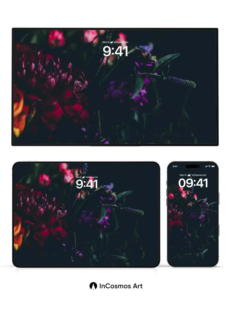 Velvet Night Wallpaper with Whispering Petals