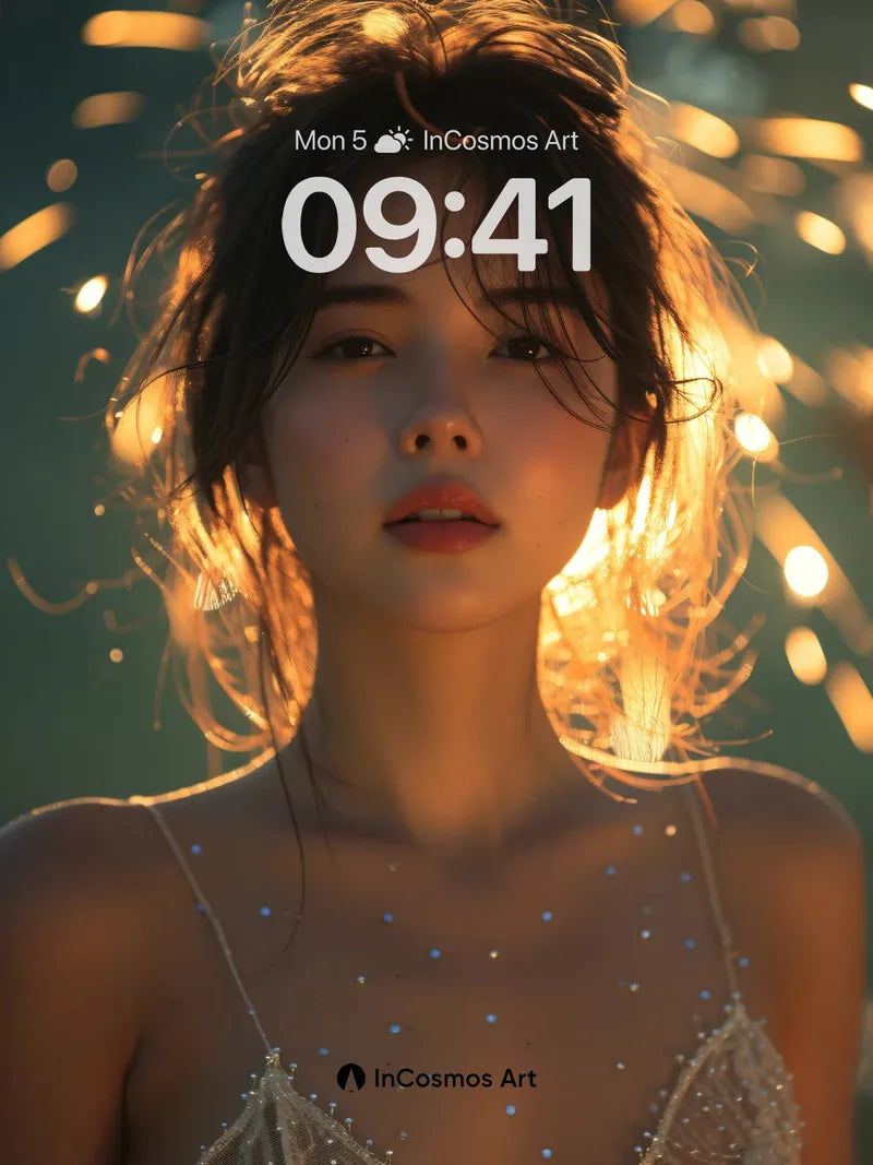 Golden Hush Wallpaper with Starlit Skin wallpaper for iPhone, iPad & Mac