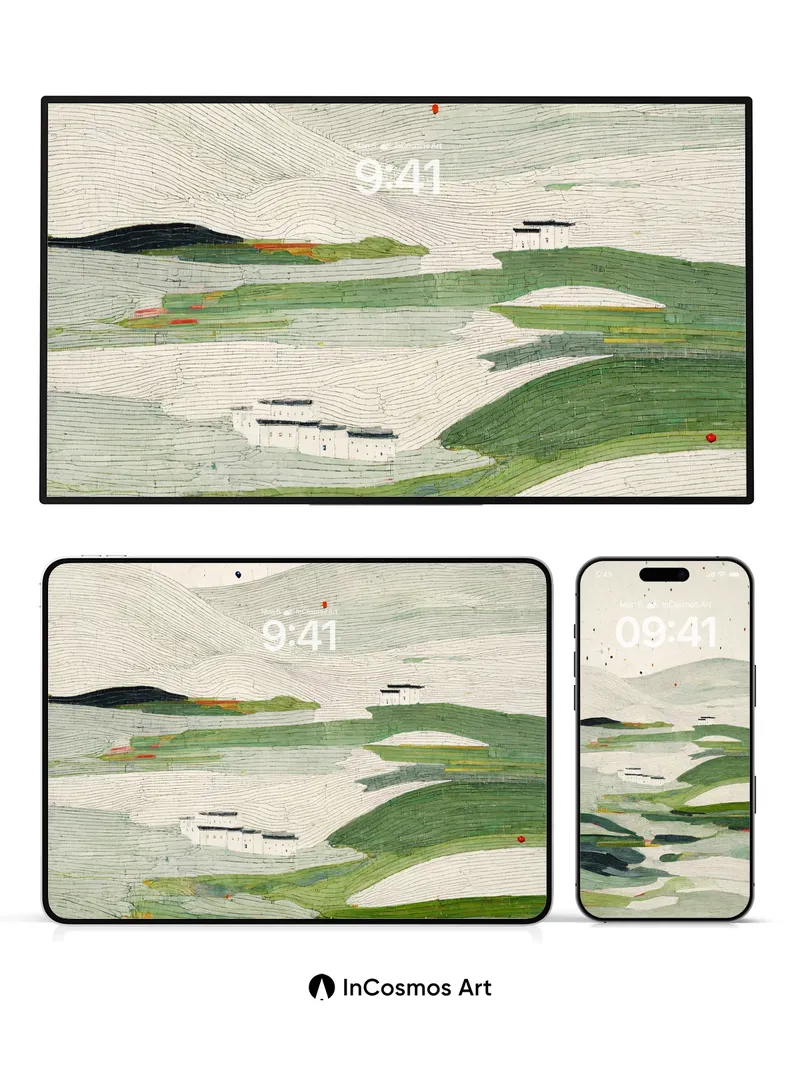 Serene Rolling Hills Wallpaper with Soft Textures