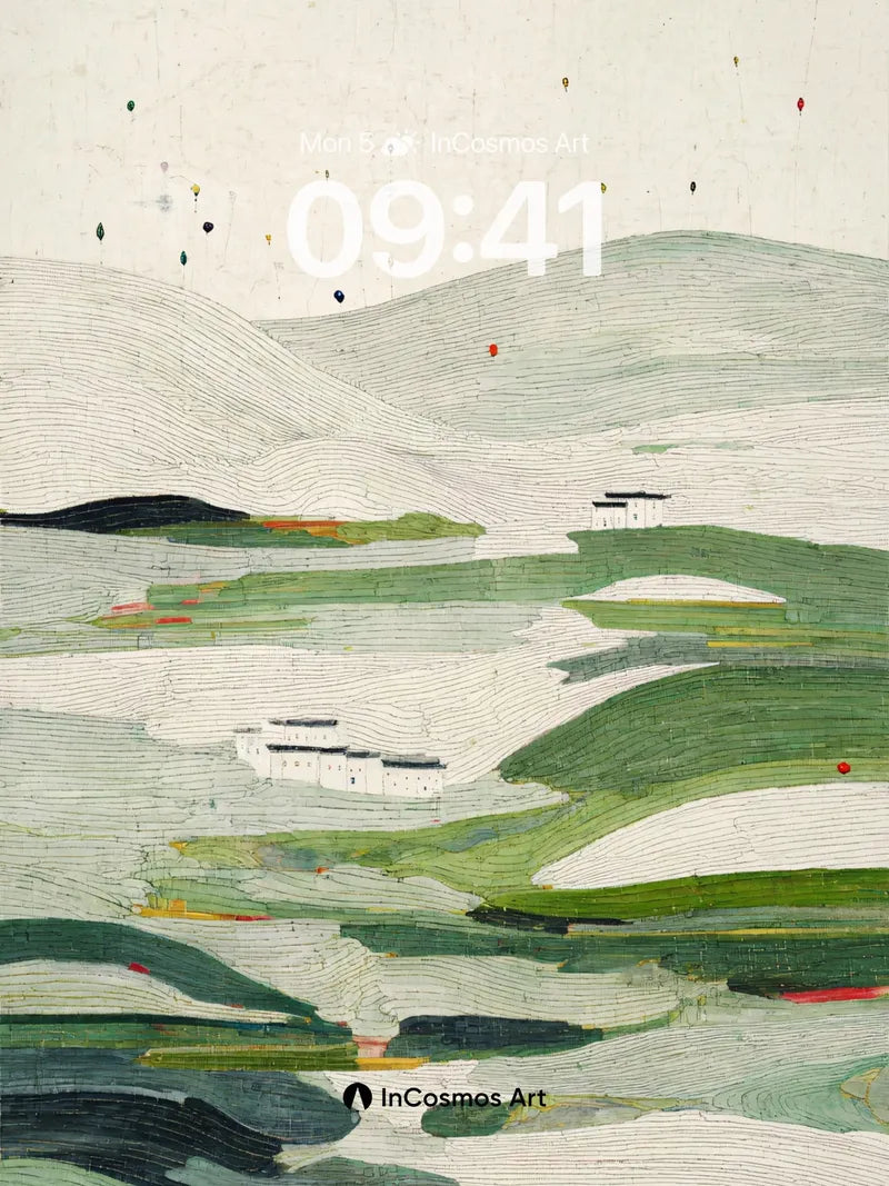 Serene Rolling Hills Wallpaper with Soft Textures