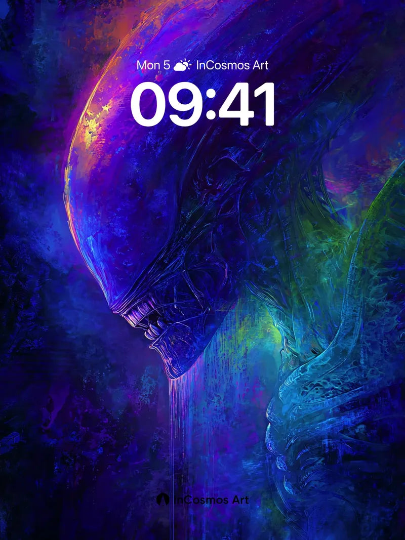 Neon Nightmare Wallpaper with Bioluminescent Decay