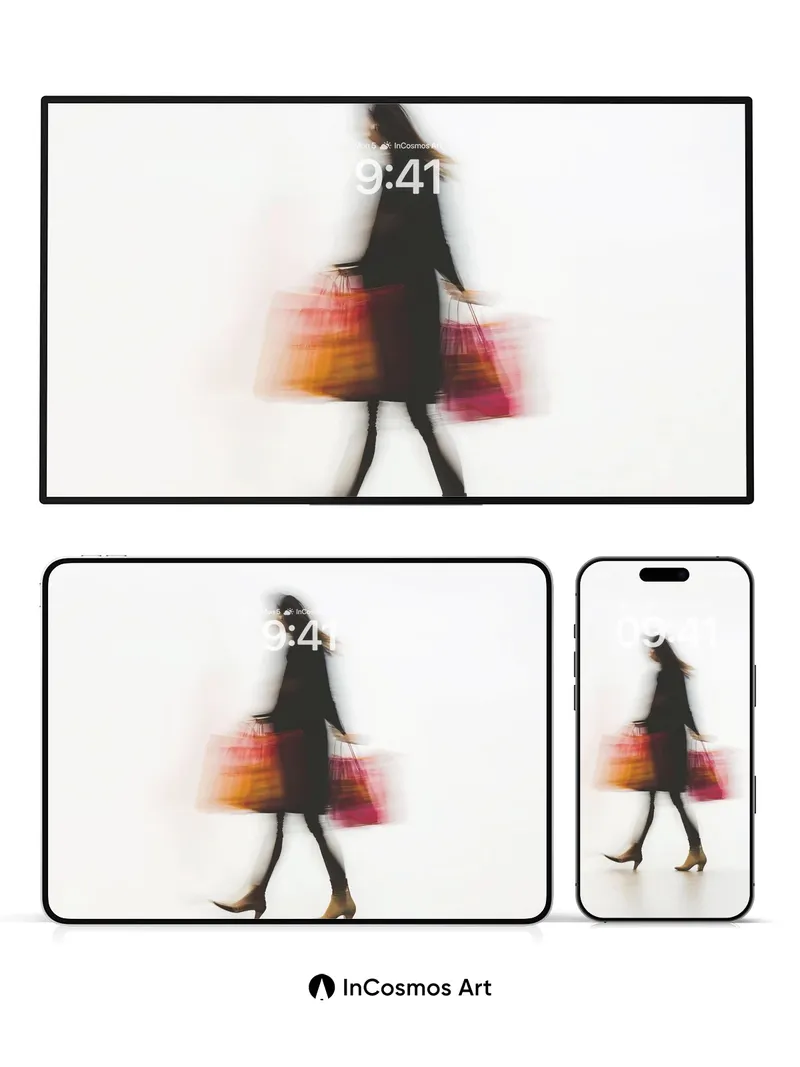 Motion Blur Silhouette Wallpaper with Color Trails