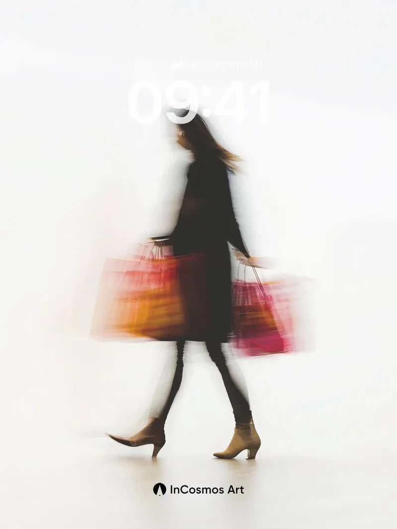 Motion Blur Silhouette Wallpaper with Color Trails