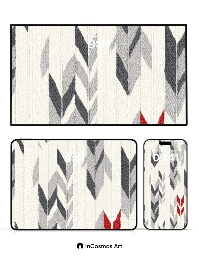 Silent Feather Wallpaper with Crimson Pulse