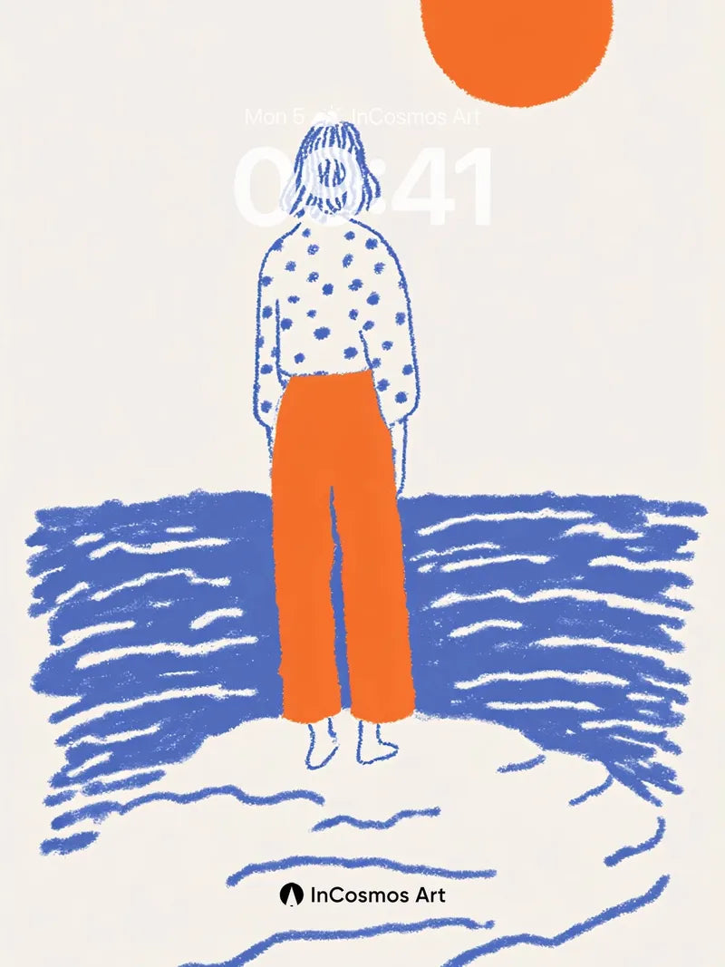 Solitary Horizon Wallpaper with Polka-Dot Serenity