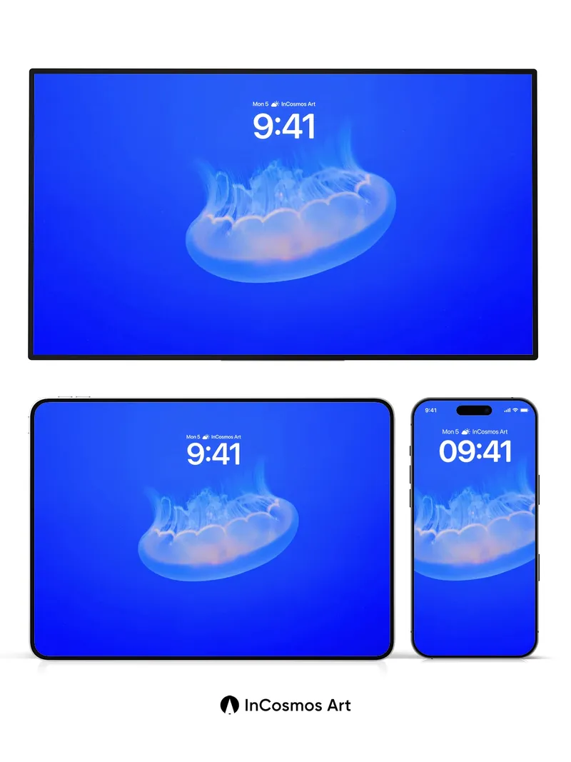 Serene Float Wallpaper with Bioluminescent Drift