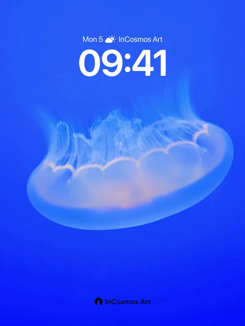 Serene Float Wallpaper with Bioluminescent Drift