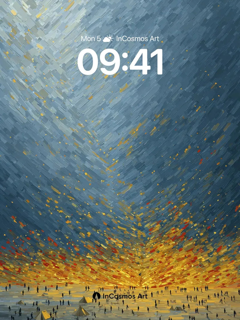 Golden Horizon Wallpaper with Celestial Drift wallpaper for iPhone, iPad & Mac