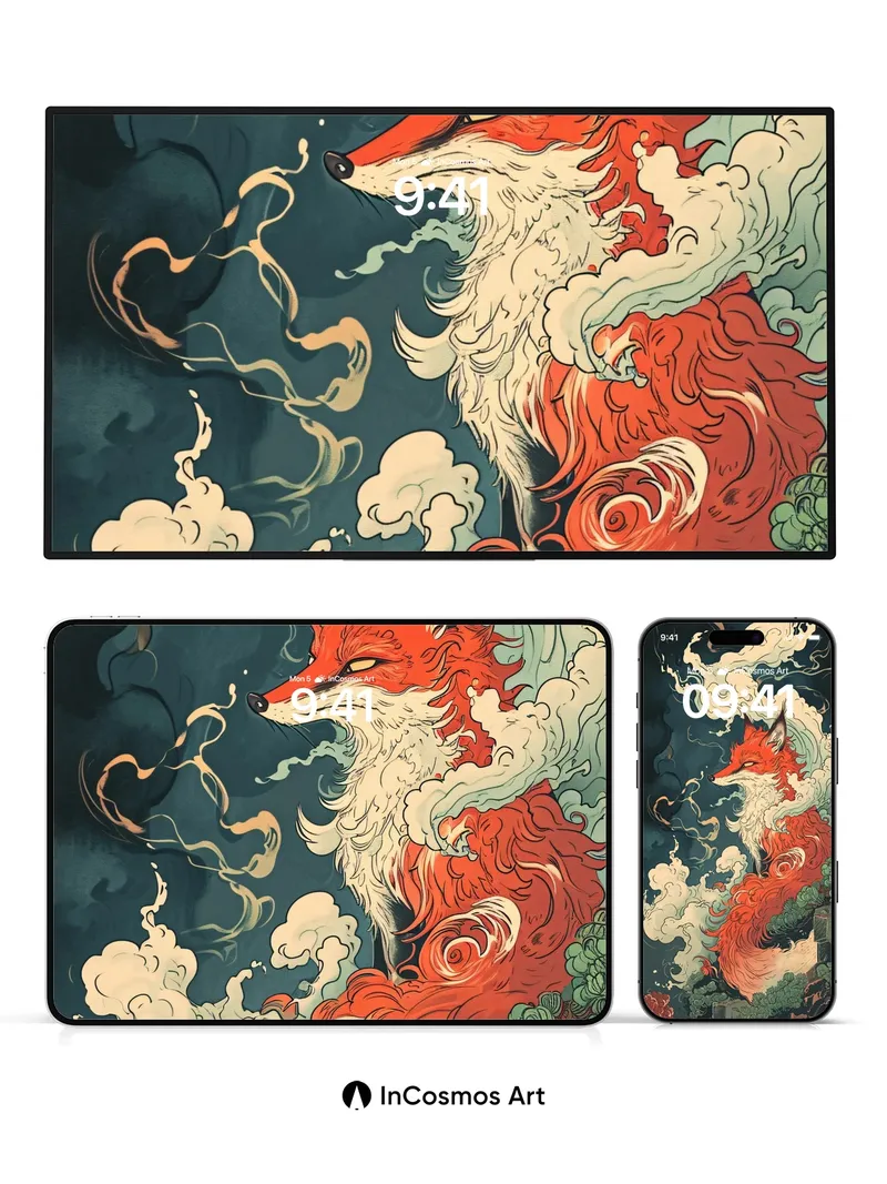 Crimson Mirage Wallpaper with Whispering Clouds