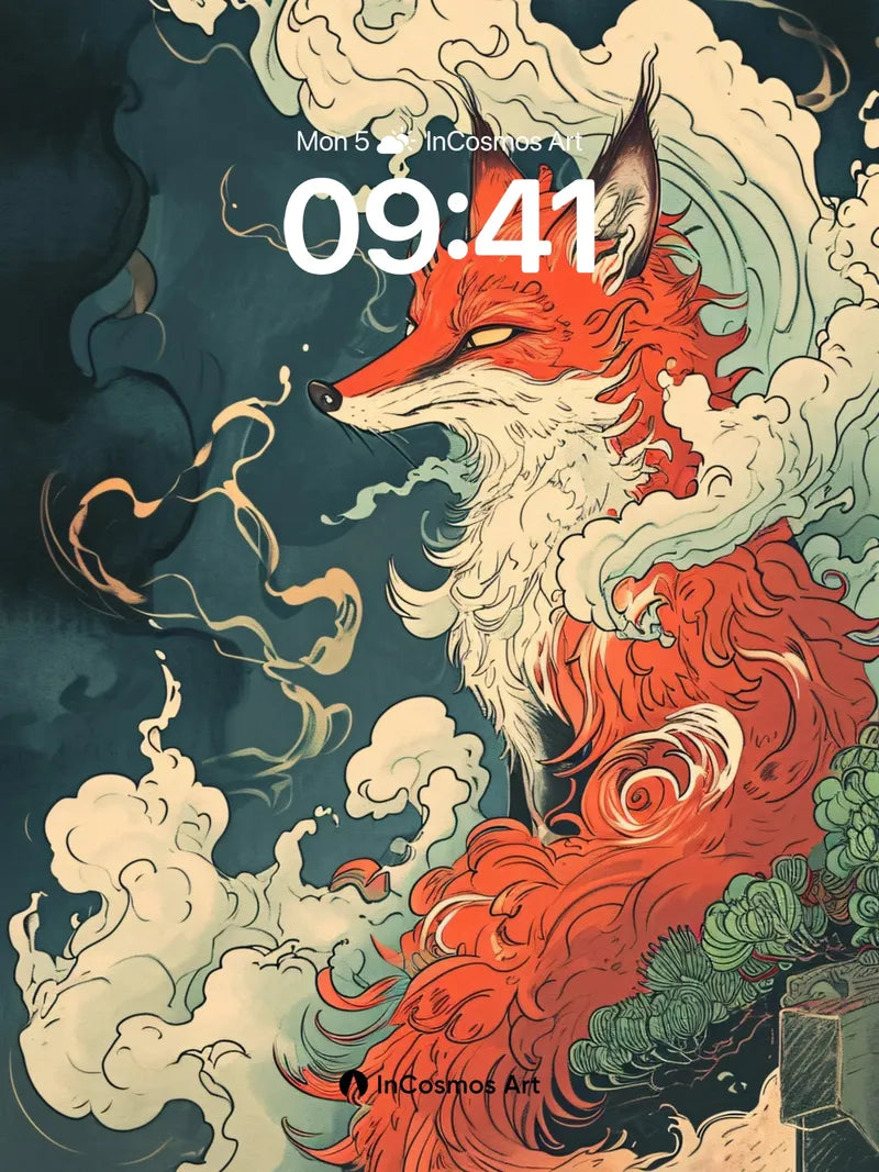 Crimson Mirage Wallpaper with Whispering Clouds