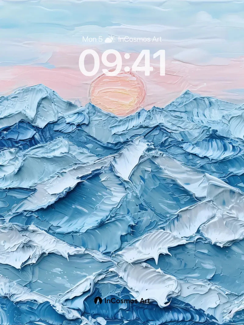 Crisp Dawn Mountain Wallpaper with Textured Peaks