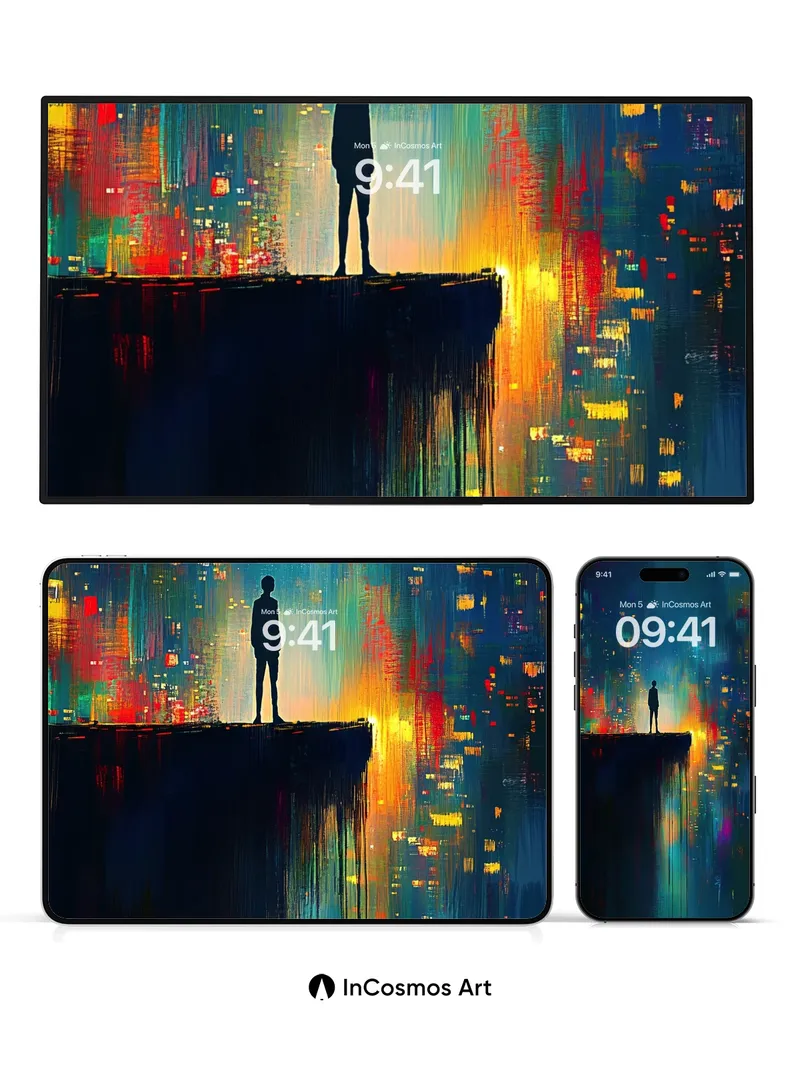 Neon Mirage Wallpaper with Dripping Light