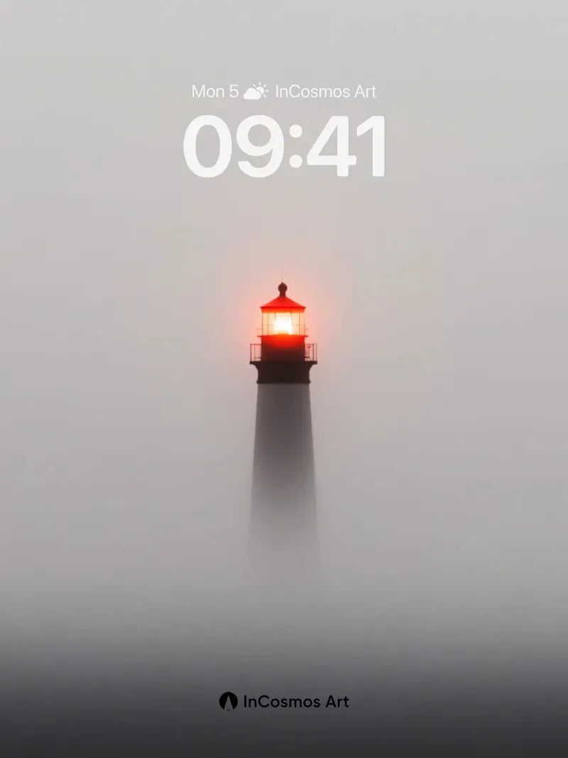 Serenity Beacon Wallpaper in Foggy Stillness