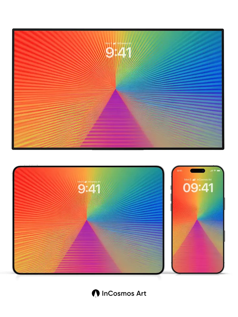 Prismatic Pulse Wallpaper with Radiant Lines